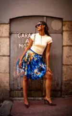 JUPE COURTE BLEU AZUR