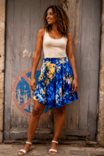 JUPE COURTE BLEU AZUR – Image 2